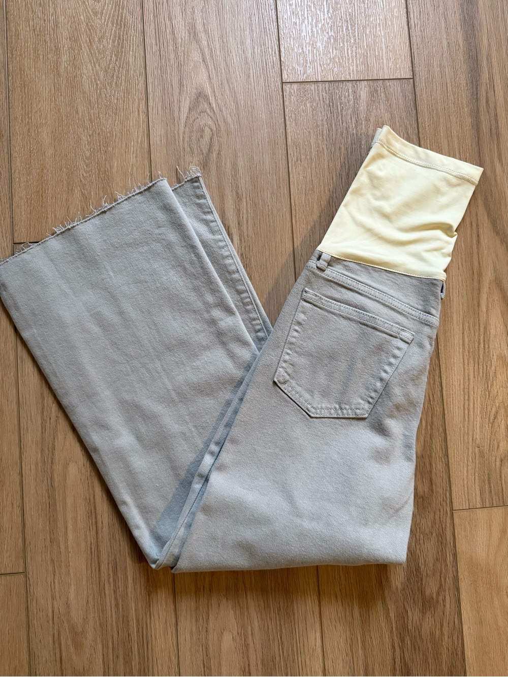 Pinkblush Wide Leg Maternity Pants in Light Taupe - Picture 4 of 6